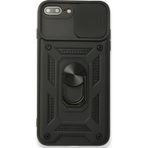 Dtech iPhone 8 Plus Pars Lens Yüzüklü Standlı Silikon Kılıf