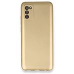 Dtech Samsung Galaxy A02S Uyumlu Kılıf Yumuşak Dokulu Silikon Gold
