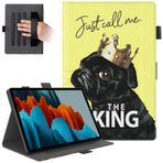 Dteck Galaxy Tab S8 Plus 2022/S7 FE 2021/S7 Plus 2020 12,4 inç Tablet Kılıf, PU Deri Folyo Stand Akıllı Kılıflar S Kalem Tutacağı Samsung Galaxy Tab S8+/S7 FE/S7+, Köpek Kral