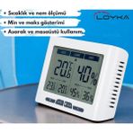 DTH-150 Geniş Ekranlı Sıcaklık Nem Ölçer - Beyaz