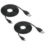 DTOL PS3 Controller Charger Cable Ring Mini USB Data Charging Cord for PS Move PlayStation 3 Wireless Controller, TI84 Plus CE, Digital Camera 10ft 2 Pack