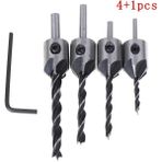 Dtools 5 Adet Hss 5 Flüt Havşa Matkap Ucu Set Matkap Pres Seti Pah Oyucu Ağaç Işleme Elektrikli El Aletleri 3MM6MM (Yurt Dışından) - 1 parça - Gri
