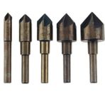Dtools 5 Adet/takım Endüstriyel Havşa Matkap Ucu Yuvarlak Şaft Değışım 1/4" 3/8"1/2" 5/8" 3/4" Kit Aracı (Yurt Dışından) - Standart