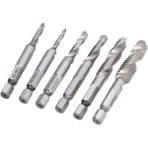 Dtools Matkap Kılavuz Ucu Seti Hss Ti Kaplamalı Diş Açma Uçları Hafif Metal Içın Demir Sac Içın Metrik Çapak Alma Altıgen Şaft (Yurt Dışından) - 1 parça - Gri