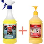 Dtx Kimya Döşeme Jant ve Motor (Konsantre 1/5) Temizleme ilacı1 Lt + Granüllü El Sabunu 1 Lt %50