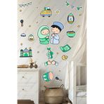Dua Eden Çocuklar Ramazan Temalı Duvar Sticker Seti, 41 Parça, Çocuk Odası Cam Duvar Süsleri, Ramazan Ayına Özel Çıkartmalar