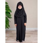 Dua' İs Tek Parça Kız Çocuk Pratik Namaz Elbisesi - 10 - 12 Yaş - 001 Siyah