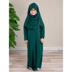 Dua' İs Tek Parça Kız Çocuk Pratik Namaz Elbisesi - 10 - 12 Yaş - Zümrüt Yeşili