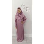 Dua İslamic Shop Kız Çocuk Tek Parça Namaz Elbisesi Gül Kurusu Gülkurusu