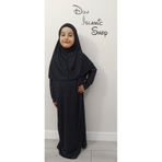 Dua İslamic Shop Kız Çocuk Tek Parça Namaz Elbisesi Siyah