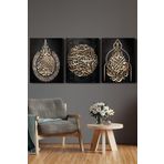 Dualar Ve Hadis 3 Parça Kanvas - Canvas Tablo, 45 x 65