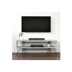 Duama TV Sehpası – Metal Ayaklı, Açık Raflı Tasarım, 120 cm, Gri