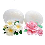 Duawenki 2 Adet Yumurta Damlası ve Gardenya Şekilli Silikon Kalıp Sabun Aroma Boncuk Araba Freshie, Kek, Mum, Reçine, Çimento Alçı Dekoratif Süsler (7,0 x 6,5 x 2,0 cm)