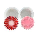 Duawenki Sabun Aroma Boncukları Yapmak için 2 Kavite Ayçiçeği Şekilli Silikon Kalıp Araba Freshie, Kolye, Mum, Reçine, Çimento Alçı Dekoratif Süsler (11,0x5,5x2,7 cm)