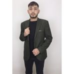Duayen Fistan Store Erkek Haki Yeşil Italyan Kesim Dar Kalıp Tek Düğme Yazlık Blazer Ceket - 46 - 6 Drop