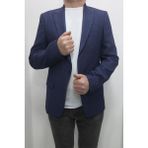 Duayen Fistan Store Erkek Parlament Mavisi Armürlü Italyan Kesim Dar Kalıp Tek Düğme Yazlık Blazer Ceket - 46 - 6 Drop