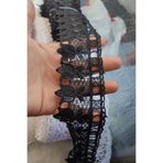 DUAYEN güpür dantel siyah lale desen 1 metre