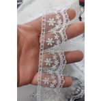 DUAYEN organze üzerine işleme reyyan çiçek desen 1 metre