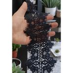 DUAYEN Siyah Güpür Dantel Fisto Tekstil Aksesuarı divane ara desen 1 metre