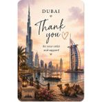 Dubai Temalı Thank You Kartı 8x5 cm | Sipariş Teşekkür Kartı | Paket Içi Not Kartı