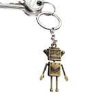 Dubbulon Erkekler için Robot Anahtarlıklar,Vintage Robot Anahtarlık,Erkekler için Metal Anahtarlık Yüzük Charm Kolye - Erkekler Kadınlar için Robot Anahtarlıklar Vintage Metal Robot Charm Komik