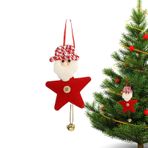 Dubbulon Pentagram Noel Dekoru, Noel Ağacı Yıldız Süsleri, Çan ve Noel Öğeli Yıldız Kış Kolye, Noel Ağacı Süsü, Ev için Pentagram Dekorasyonu