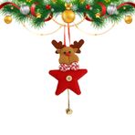Dubbulon Pentagram Süsleme, Ağaç için Pentagram Süsler | Çan ve Noel Öğeli Yıldız Kolye | Noel Ağacı Süsü, Ev için Pentagram Dekorasyonu