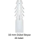 Dübel, 10 mm Beyaz Dübel, 20 Adet