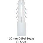 Dübel, 10 mm Beyaz Dübel, 40 Adet