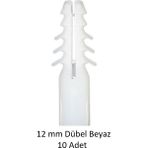 Dübel, 12 mm Beyaz Dübel, 10 Adet