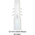 Dübel, 12 mm Beyaz Dübel, 20 Adet