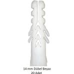 Dübel, 14 mm Beyaz Dübel, 20 Adet