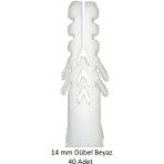 Dübel, 14 mm Beyaz Dübel, 40 Adet
