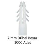Dübel, 7 mm Beyaz Dübel, 1000 Adet