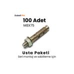 Dubell Pro Gömlekli Çelik Dübel M8x75 (100 Adet) - Usta Paketi
