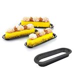 DUBENS 4 adet pasta kalıbı, yapışmaz pişirme kalıbı, delikli pişirme kalıbı, mutfak, köpük, daire, Fransız tatlı, kendin yap dekorasyon aleti, plastik PA (oval)