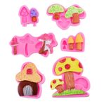 DUBENS 6'lı Set Mantar Silikon Kalıp Mantar Sebze Fondan Şekerleme Kalıbı Pasta Dekorasyonu Cupcake Topper Şeker Çikolata Kauçuk Macun Şeker El İşi Polimer Kil