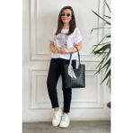 Duble Paça Beli Lastikli Pantolon - Siyah - M