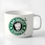 Duble Türk Kahvesi Fincanı & Espresso Fincanı I Am Groot Küçük Kupa - Beyaz - 300 cc