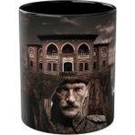 Dublemetre Atatürk Baskılı Kupa - Siyah - 325 ml