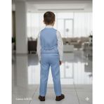 Dublino Kids Erkek Çocuk Smokin Takım Elbise Yelekli Papyonlu - 1 Yaş - Mavi