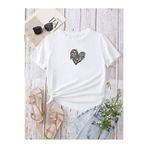 DUBU BUTİK Hamile Gebe T-shirt Mama Kalp Baskılı - Beyaz Bisiklet Yaka Oversize Tişört