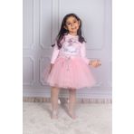 DUCA KIDS Body Elsa Frozen Ve Kabarık Tütü Etek Ikili Takım pembe 4 Yaş