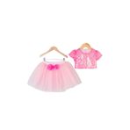 DUCA KIDS Parıltılı Pullu Crop Ve Kabarık Tütü Etek Ikili Takım Pembe 8 Yaş