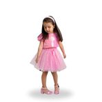 DUCA KIDS Parıltılı Pullu Crop Ve Yıldız Baskılı Tütü Etek Ikili Takım Pembe 6 Yaş