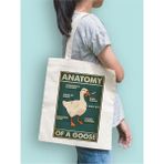 Duck Anatomy Y2k Çanta Tote Bag, Omuz Çantası, Unisex Sokak Tarzı Kanvas Çanta - 10D-Krem