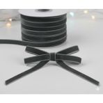 Duck Hoby 5 Metre Kadife Kurdele 1 cm Kadife Şerit - Yılbaşı Süsü Hediye Paketi Süsleme Kurdele Bohça, Nişan, Çeyiz, Nikah, Hediye, Şeker, Süsleme - Gri
