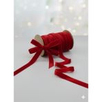 Duck Hoby 5 Metre Kadife Kurdele 1 cm Kadife Şerit - Yılbaşı Süsü Hediye Paketi Süsleme Kurdele Bohça, Nişan, Çeyiz, Nikah, Hediye, Şeker, Süsleme - Kırmızı