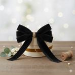 Duck Hoby 5 Metre Kadife Kurdele 1 cm Kadife Şerit - Yılbaşı Süsü Hediye Paketi Süsleme Kurdele Bohça, Nişan, Çeyiz, Nikah, Hediye, Şeker, Süsleme - Siyah