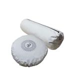 Duck Kumaş Mandala Baskılı Bolster & Meditasyon Minderi - İkili Set (Krem)